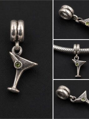 Pandora-Style Martini Glass Dangle Charm